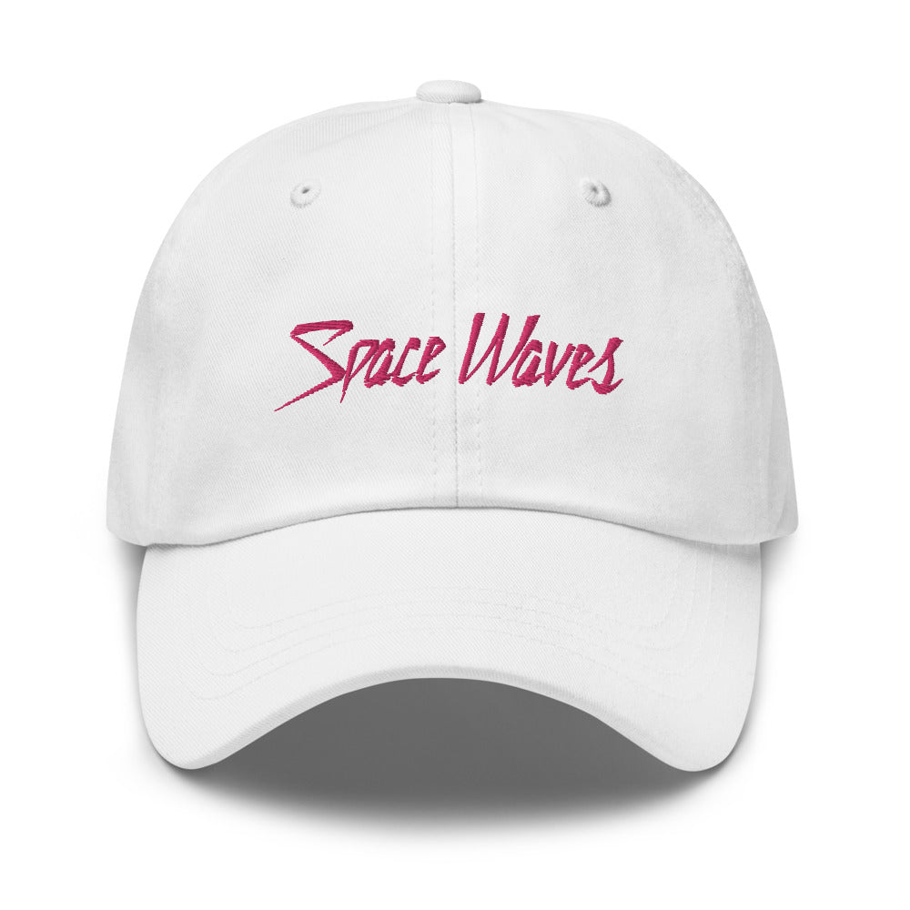 Space Waves Dad Hat - White
