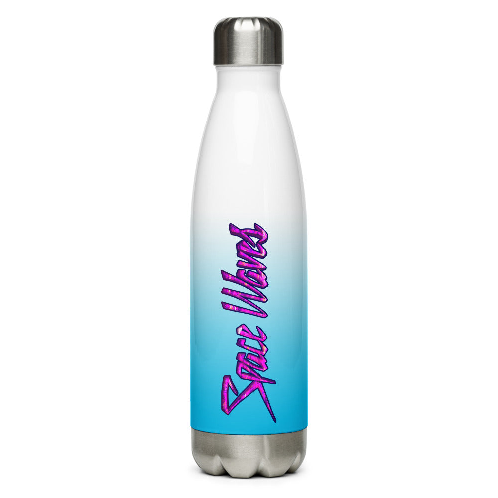 Space Waves Stainless Steel Water Bottle - Blue