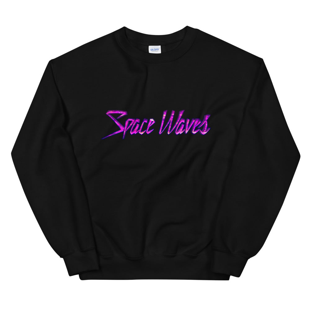 Classic Space Waves Crewneck Sweatshirt - Black